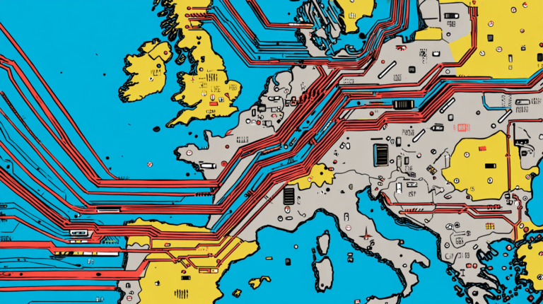 Mapa de Europa con muchas líneas encima